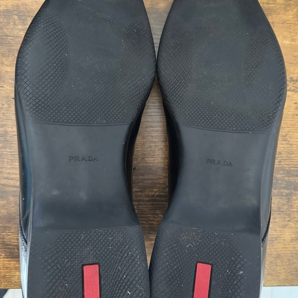 Black leather lace-up Prada Sport derby shoe - Picture 7 of 12